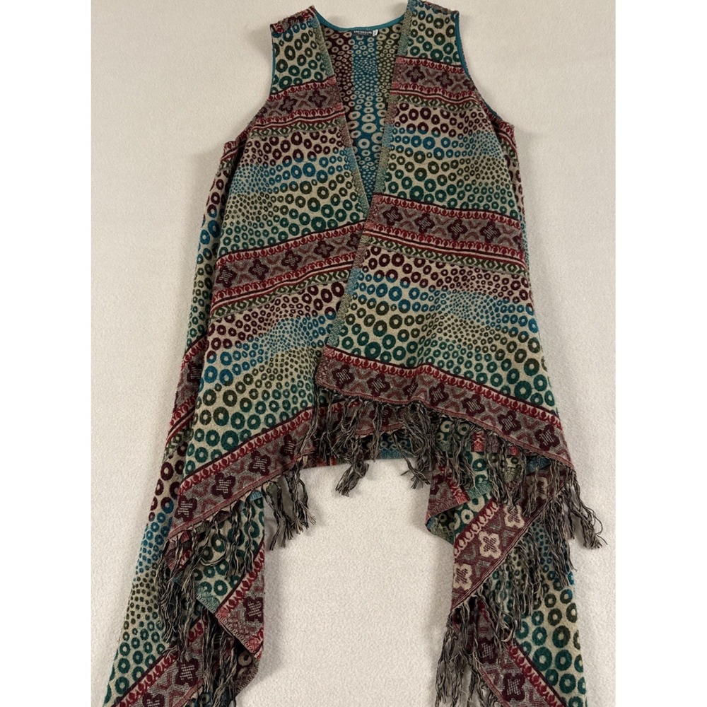 Earthbound Maxi Duster Vest Med Boho Festival Fairy Tassel Artsy Granola Layer